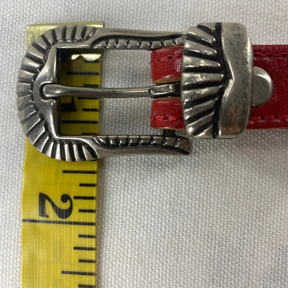 Vintage~DUNDEE~Ladies Red Leather Belt Size 32